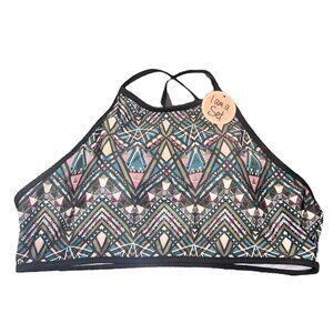 BOBBIE BROOKS Women's 2 Piece Swimsuit Size Large‎ High Neck Haulter Top